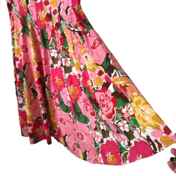 Talbots flrl slvlss empire wst  fit & flare lined cotton round nk drss SZ 6P - Picture 5 of 12